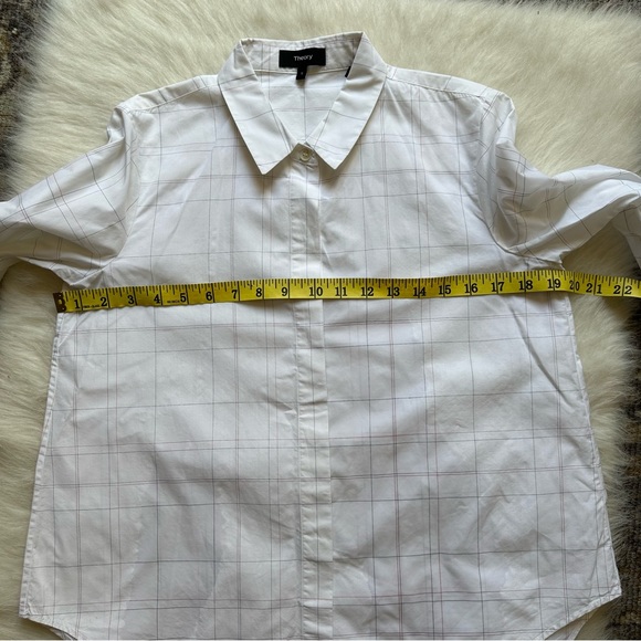 Theory- White Windowpane Plaid Button Up Shirt - Picture 5 of 9